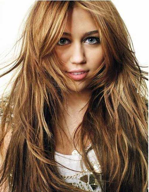  Miley Cyrus lindo estilos de pelo recto 