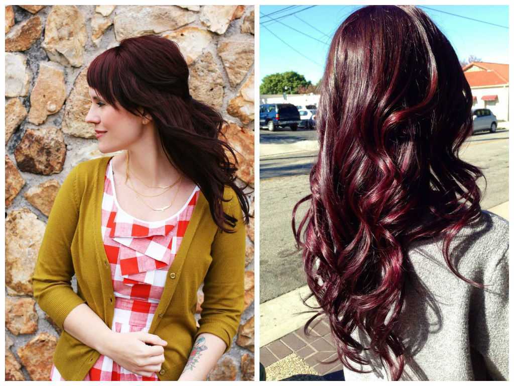 Бургундия цвет волос фото до и после окрашивания