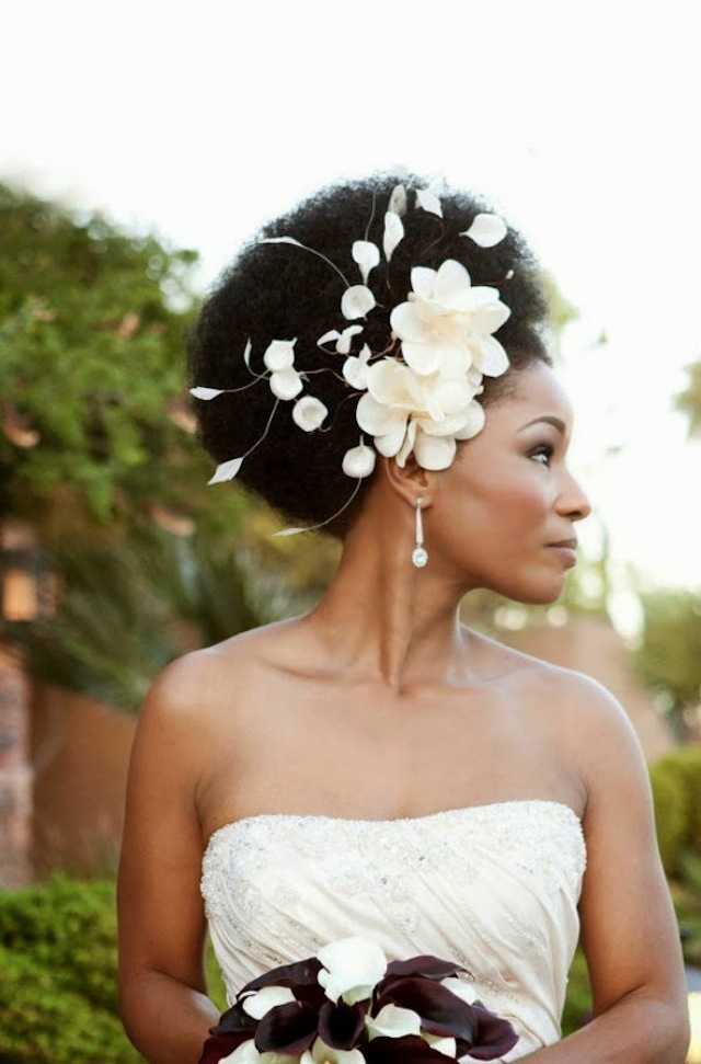 de boda peinados africanos con flores